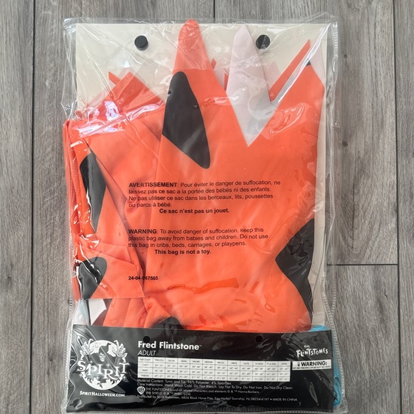 Spirit Men's Stone Age Costume - Orange and Blue - Picture 5 of 11